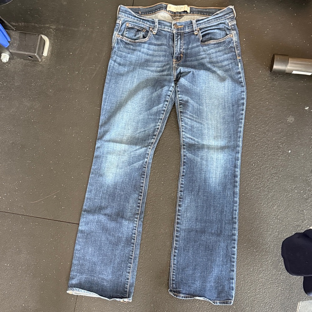 Abercrombie & Fitch Women's Straight Leg Blue Jeans